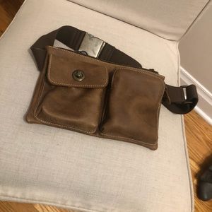 Roots leather fanny pack